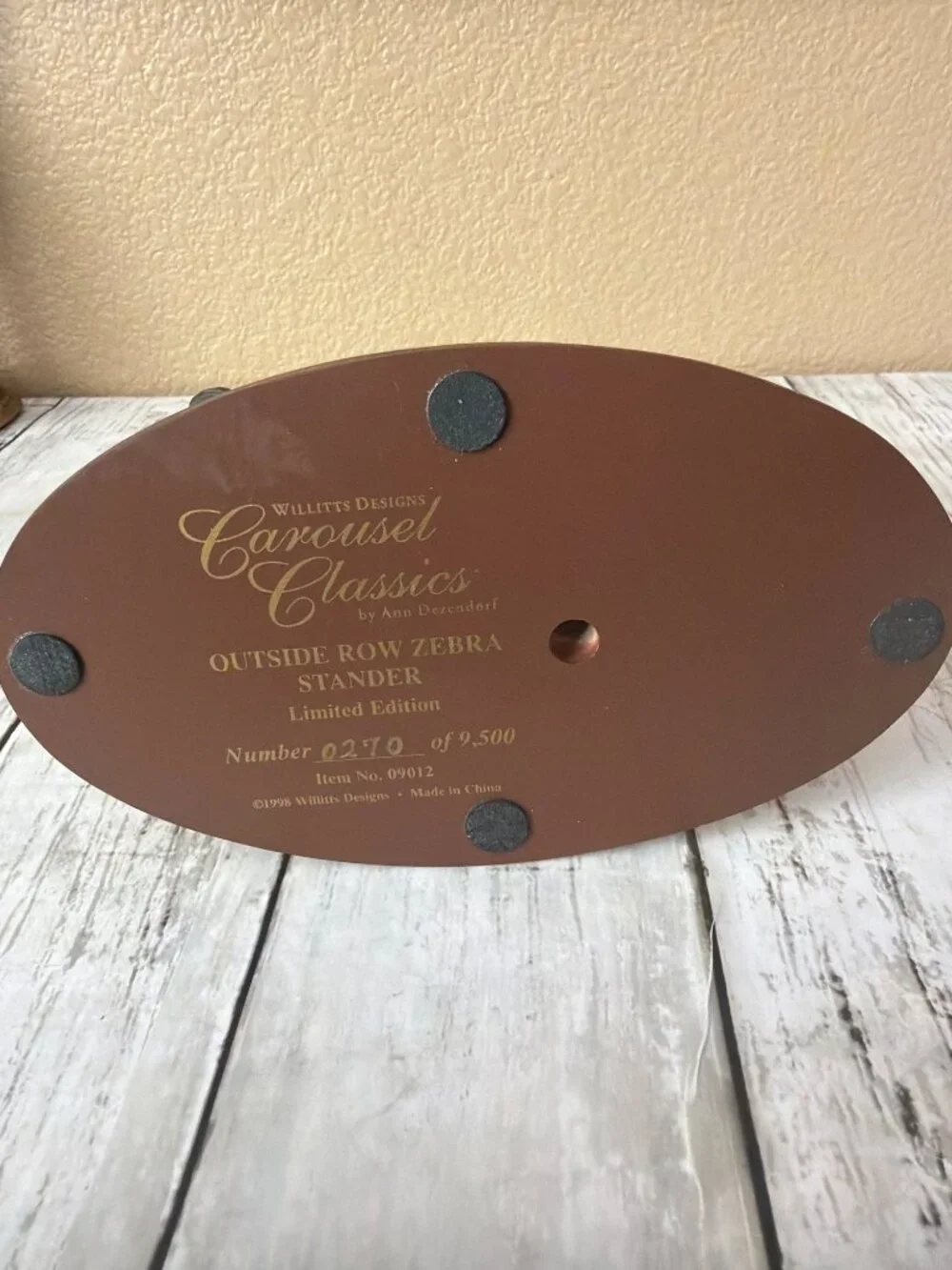 Set of 3 Willitts Carousel Classics Ann Dezendorf Ltd Ed Horse Zebra Eagle Back - Picture 9 of 16